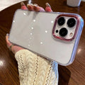 Metal Lens Clear PC Hard Case for iPhone 12 Pro Max iPhone 12 Pro Max / wine red - Ktusu
