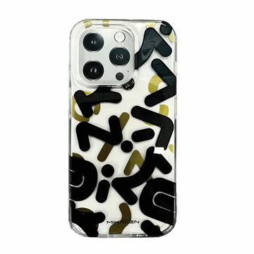 Mikalen Graffiti Letter Print Soft Edge Hard Case for iPhone 14 iPhone 14 / Black - Ktusu