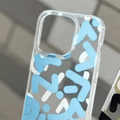 Mikalen Graffiti Letter Print Soft Edge Hard Case for iPhone 14 iPhone 14 / Blue - Ktusu