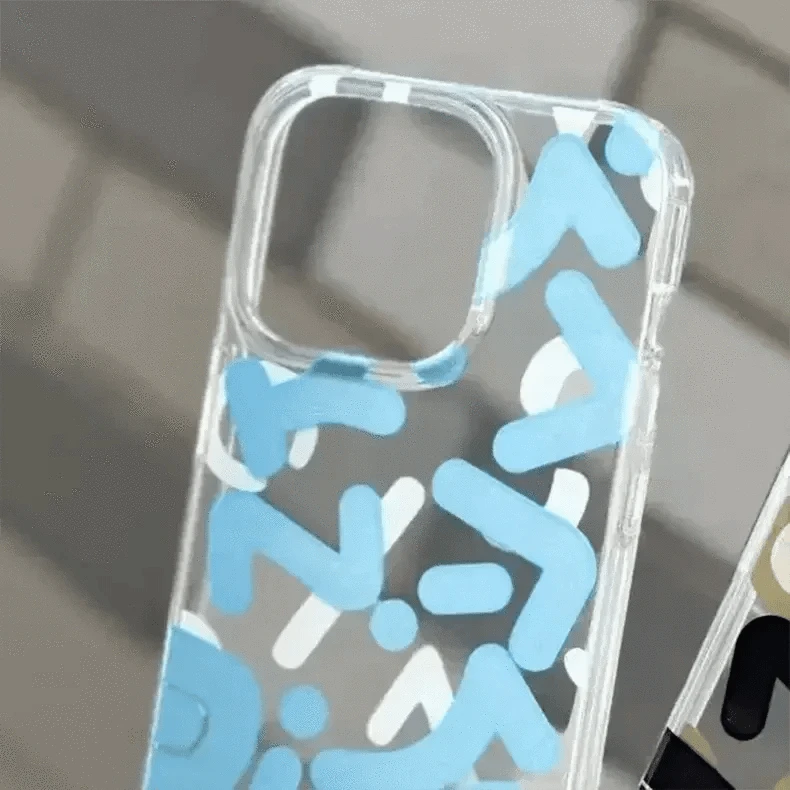 Mikalen Graffiti Letter Print Soft Edge Hard Case for iPhone 14 iPhone 14 / Blue - Ktusu