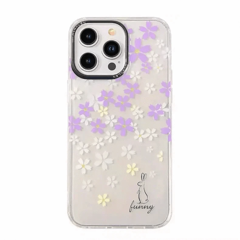 Mikalen Romantic Cherry Blossom Soft Edge Hard Case for iPhone 15 Pro - Ktusu