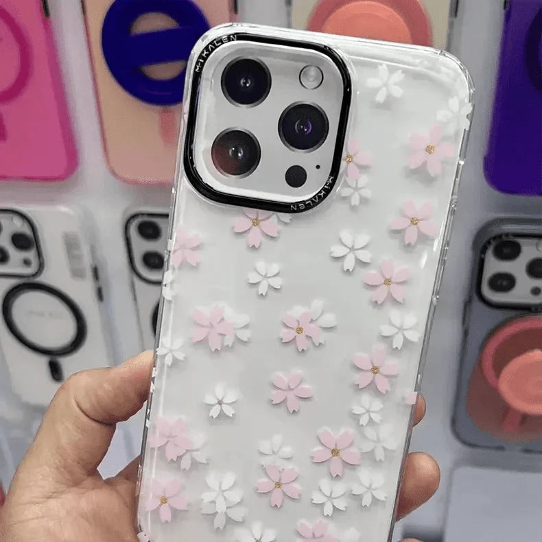 Mikalen Romantic Cherry Blossom Soft Edge Hard Case for iPhone 15 Pro - Ktusu