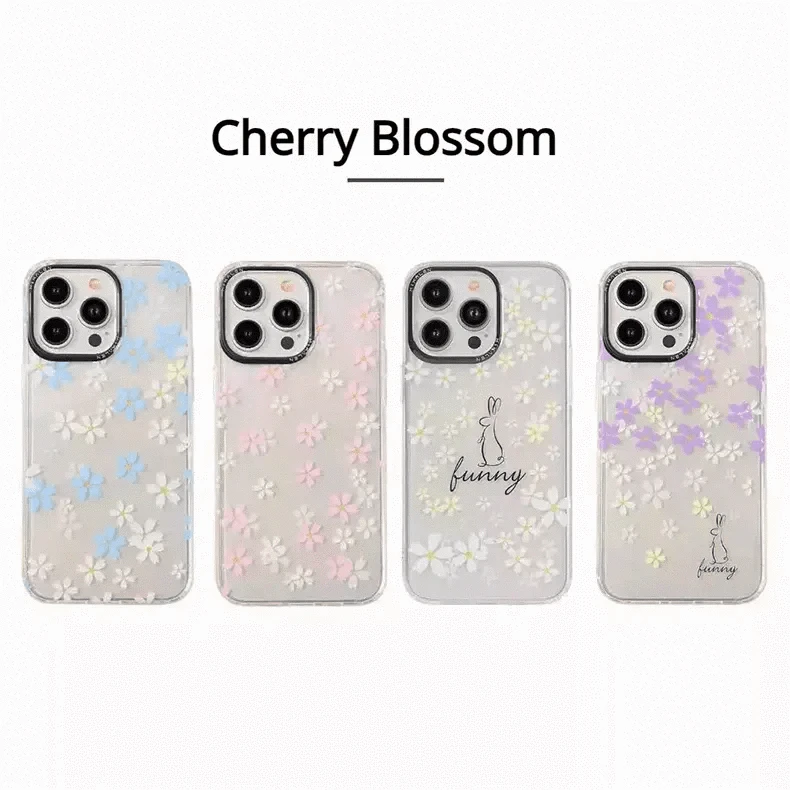 Mikalen Romantic Cherry Blossom Soft Edge Hard Case for iPhone 15 Pro - Ktusu