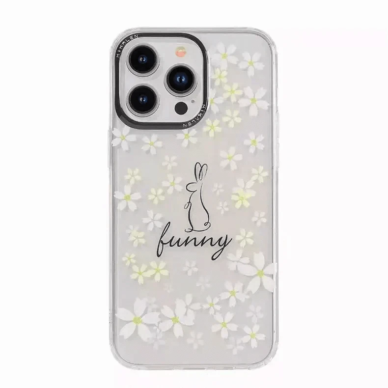 Mikalen Romantic Cherry Blossom Soft Edge Hard Case for iPhone 15 Pro iPhone 15 Pro / Yellow - Ktusu