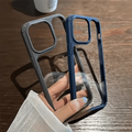 Military Style Clear Hard Case for iPhone 15 iPhone 15 / Black - Ktusu