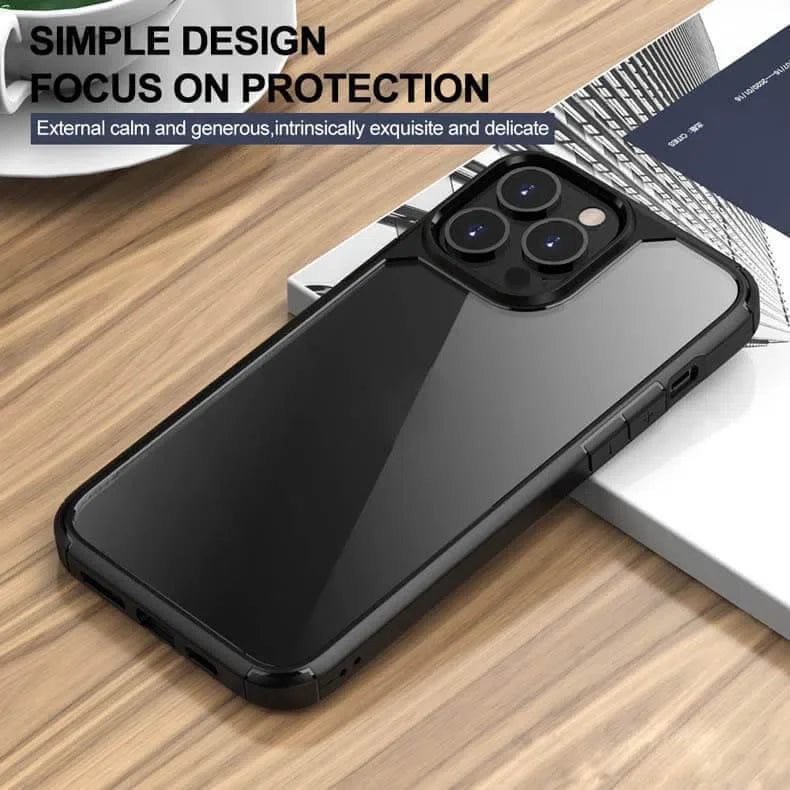 Military Style Clear Hard Case for iPhone 15 iPhone 15 / Black - Ktusu