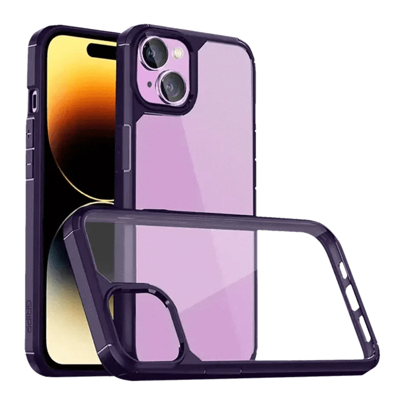 Military Style Clear Hard Case for iPhone 15 iPhone 15 / Black - Ktusu
