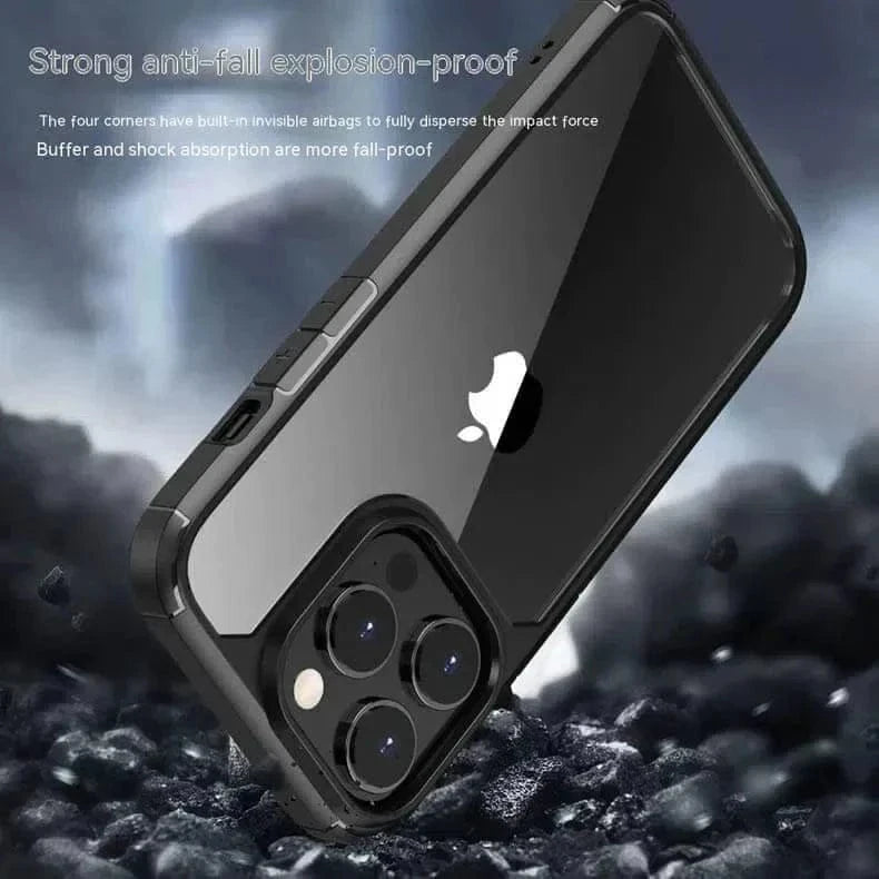Military Style Clear Hard Case for iPhone 15 iPhone 15 / Black - Ktusu
