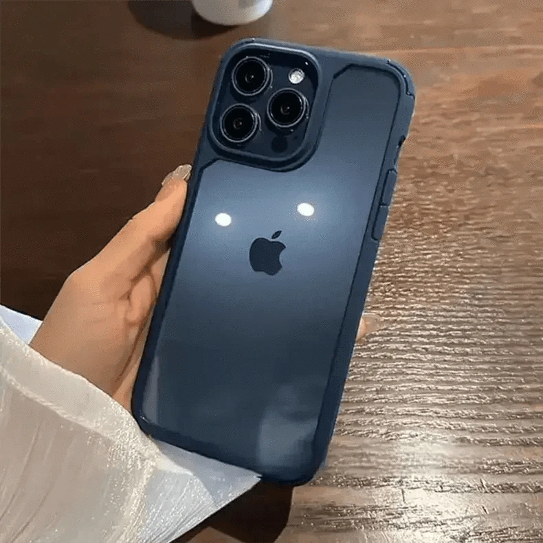 Military Style Clear Hard Case for iPhone 15 Pro Max iPhone 15 Pro Max / Blue - Ktusu