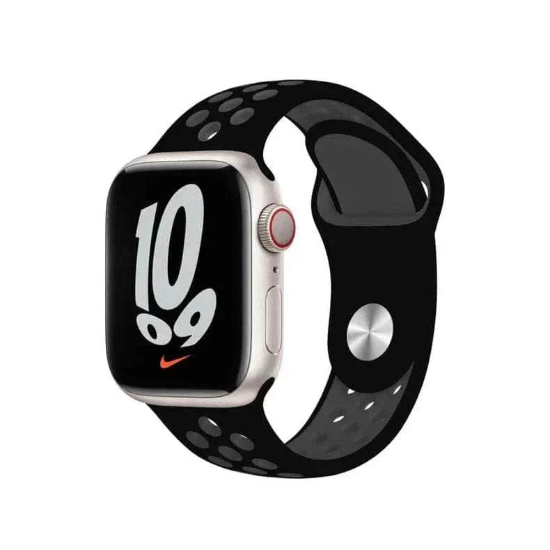 Nike Silicone Band for Apple Watch 38 | 40 | 41 | 42mm S10 38 | 40 | 41 | 42mm S10 / Black Grey - Ktusu
