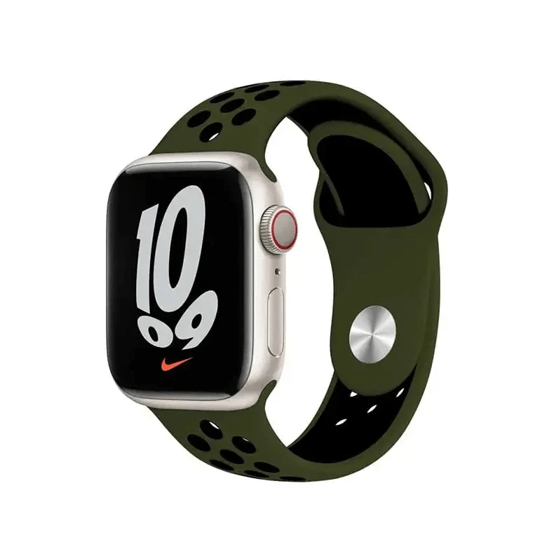 Nike Silicone Band for Apple Watch 38 | 40 | 41 | 42mm S10 38 | 40 | 41 | 42mm S10 / Heena Black - Ktusu