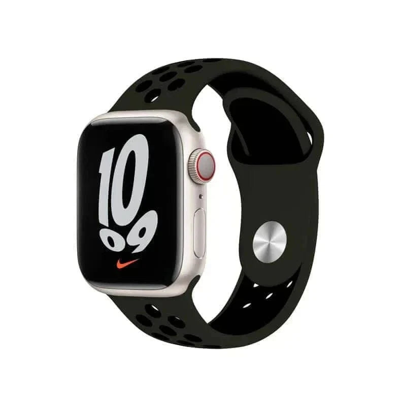 Nike Silicone Band for Apple Watch 38 | 40 | 41 | 42mm S10 38 | 40 | 41 | 42mm S10 / Khaki Black - Ktusu