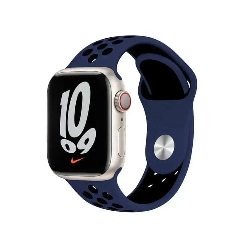 Nike Silicone Band for Apple Watch 42 | 44 | 45 | Ultra 49 | 46mm S10 42 | 44 | 45 | Ultra 49 | 46mm S10 / Blue Black - Ktusu