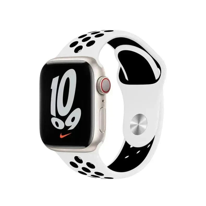 Nike Silicone Band for Apple Watch 42 | 44 | 45 | Ultra 49 | 46mm S10 42 | 44 | 45 | Ultra 49 | 46mm S10 / White Black - Ktusu