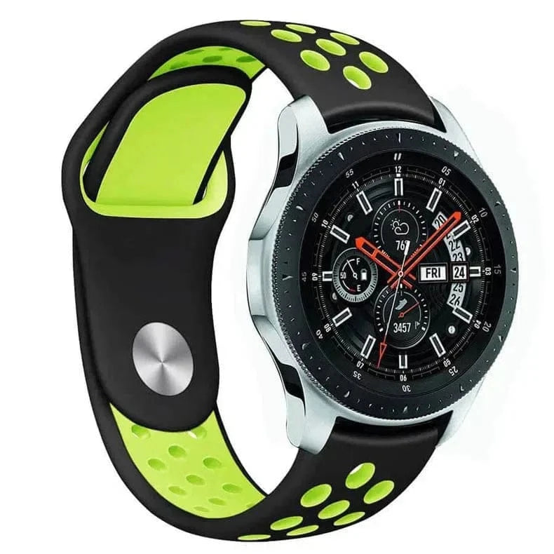 Nike Silicone Band for Smartwatch 22mm 22mm / Black Green - Ktusu