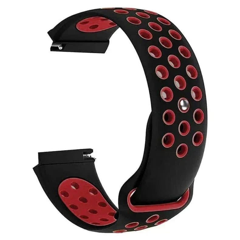 Nike Silicone Band for Smartwatch 22mm 22mm / Black Red - Ktusu