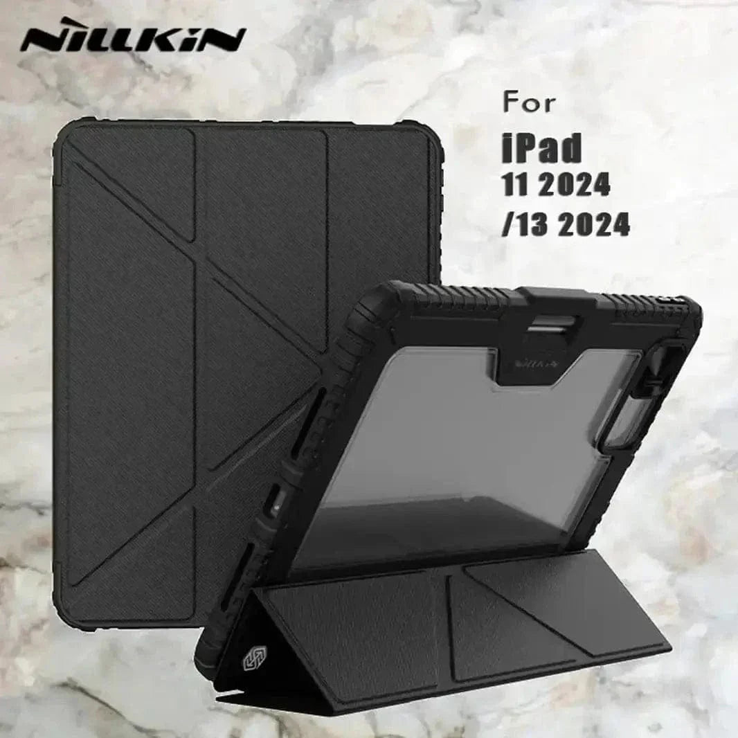 Nillkin Multi Angle Folding Faux Leather Pencil Holder Covers for iPad Pro 5 M4 (2024) (11-inch) iPad Pro 5 M4 (2024) (11-inch) / Black - Ktusu