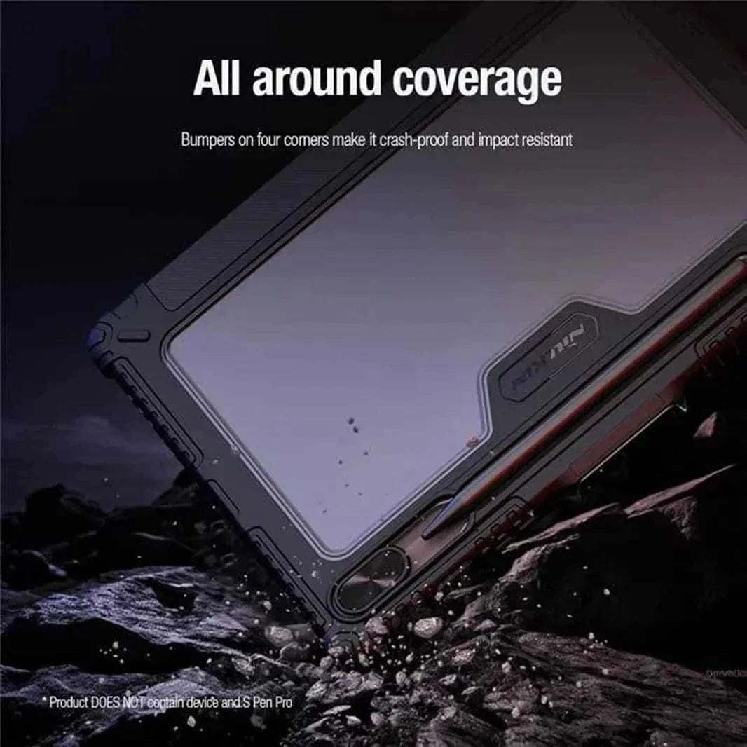 Nillkin Multi Angle Folding Faux Leather Pencil Holder Covers for Samsung Tab S8 Plus | Tab S9 Plus | Tab S9 FE Plus | Tab S10 Plus Samsung Tab S8 Plus | Tab S9 Plus | Tab S9 FE Plus | Tab S10 Plus / Black - Ktusu
