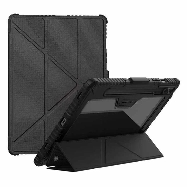 Nillkin Multi Angle Folding Faux Leather Pencil Holder Covers for Samsung Tab S8 Plus | Tab S9 Plus | Tab S9 FE Plus | Tab S10 Plus Samsung Tab S8 Plus | Tab S9 Plus | Tab S9 FE Plus | Tab S10 Plus / Black - Ktusu