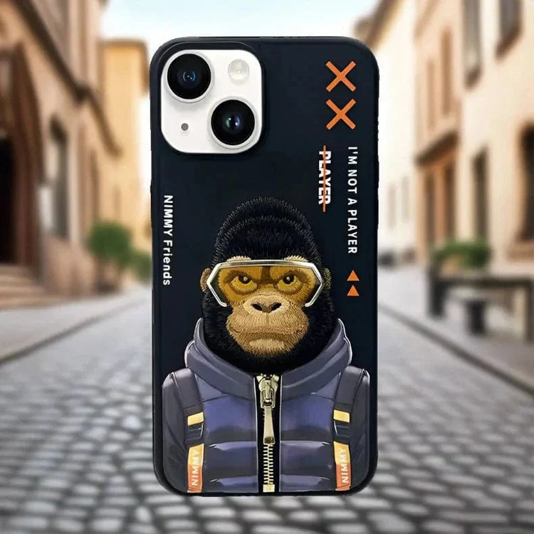 Nimmy 3D Embroided Hard Case for iPhone 16 Pro iPhone 16 Pro / Bull Dog Black - Ktusu
