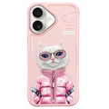 Nimmy 3D Embroided Hard Case for iPhone 16 Pro iPhone 16 Pro / Pink Swag Cat - Ktusu