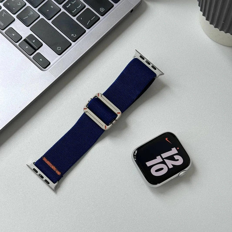 Nylon Stretchy Adjustable Elastic Woven Straps for Apple Watch 42 | 44 | 45 | Ultra 49 | 46mm S10 42 | 44 | 45 | Ultra 49 | 46mm S10 / Peacock Green - Ktusu