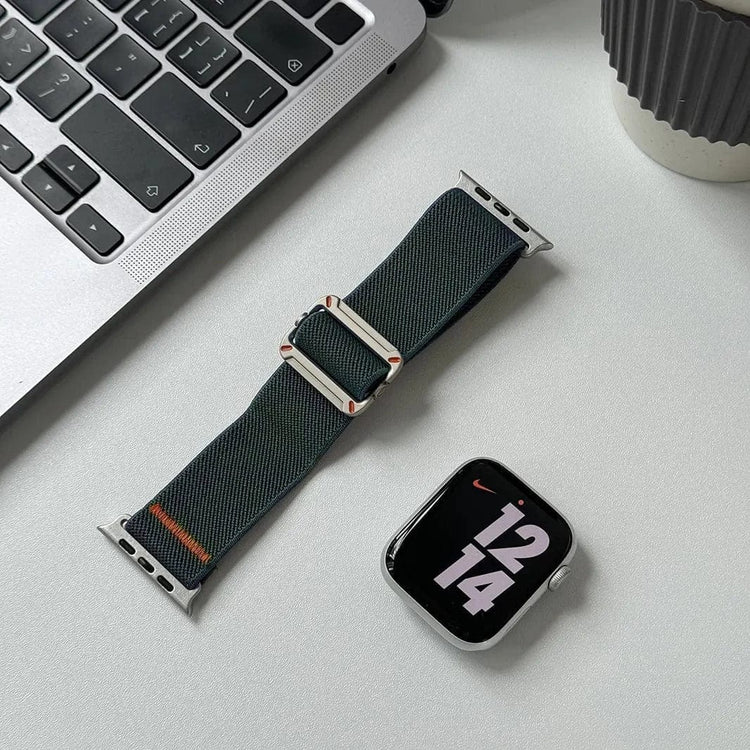 Nylon Stretchy Adjustable Elastic Woven Straps for Apple Watch 42 | 44 | 45 | Ultra 49 | 46mm S10 42 | 44 | 45 | Ultra 49 | 46mm S10 / Peacock Green - Ktusu