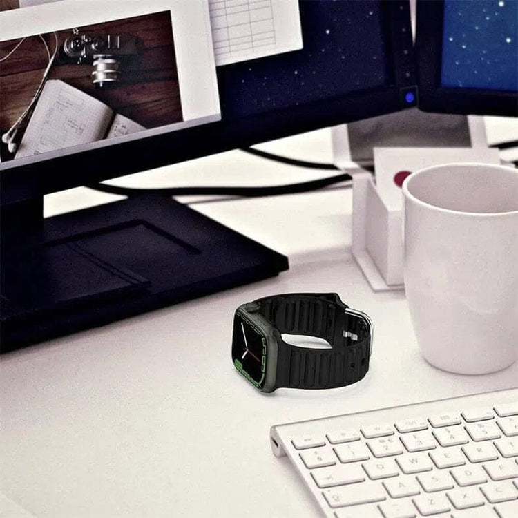 Ocean Ripple Silicone Soft Band for Apple Watch 42 | 44 | 45 | Ultra 49 | 46mm S10 42 | 44 | 45 | Ultra 49 | 46mm S10 / Black - Ktusu