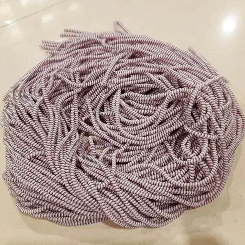 [ Pack of 3 ] Spiral Charger Cable Protector Data Wire Saver for Charging Cable ( 1.5 Meter ) Pink White / Dual Color - Ktusu