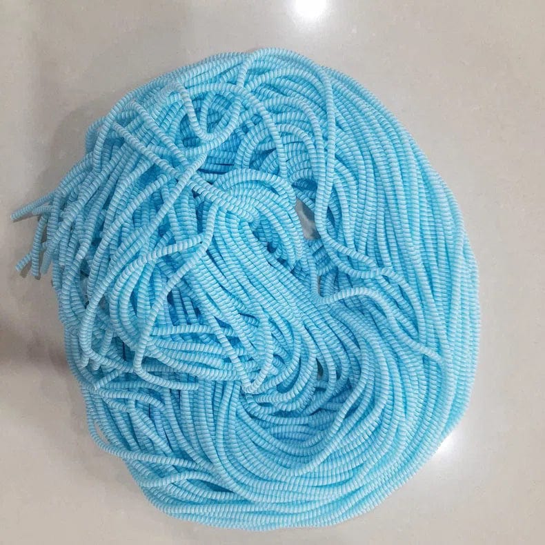 [ Pack of 3 ] Spiral Charger Cable Protector Data Wire Saver for Charging Cable ( 1.5 Meter ) Skyblue White / Dual Color - Ktusu