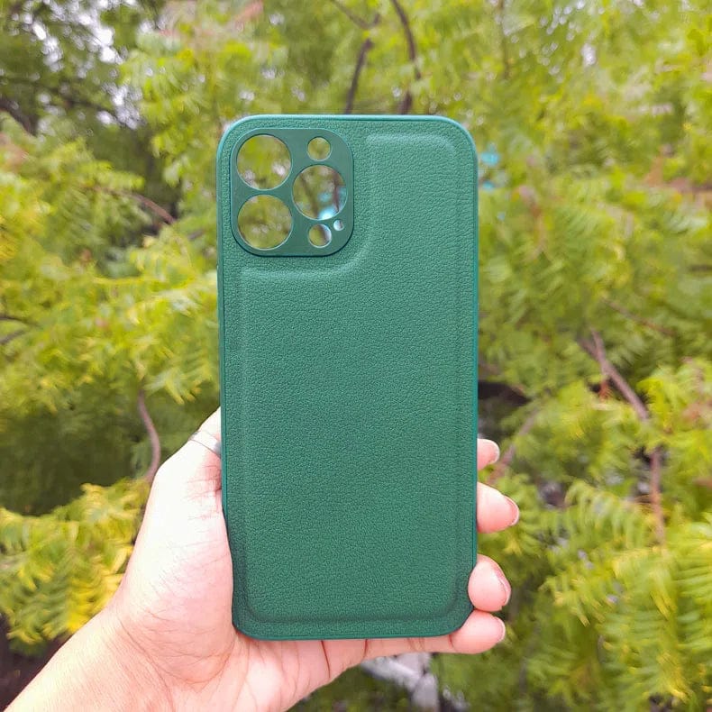 Pebble PU Leather Hard Case for iPhone 12 iPhone 12 / Green - Ktusu