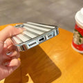 Plating Stripes Camera Protective Lens Clear Case for iPhone 15 - Ktusu