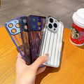 Plating Stripes Camera Protective Lens Clear Case for iPhone 15 - Ktusu