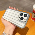 Plating Stripes Camera Protective Lens Clear Case for iPhone 15 iPhone 15 / Clear - Ktusu