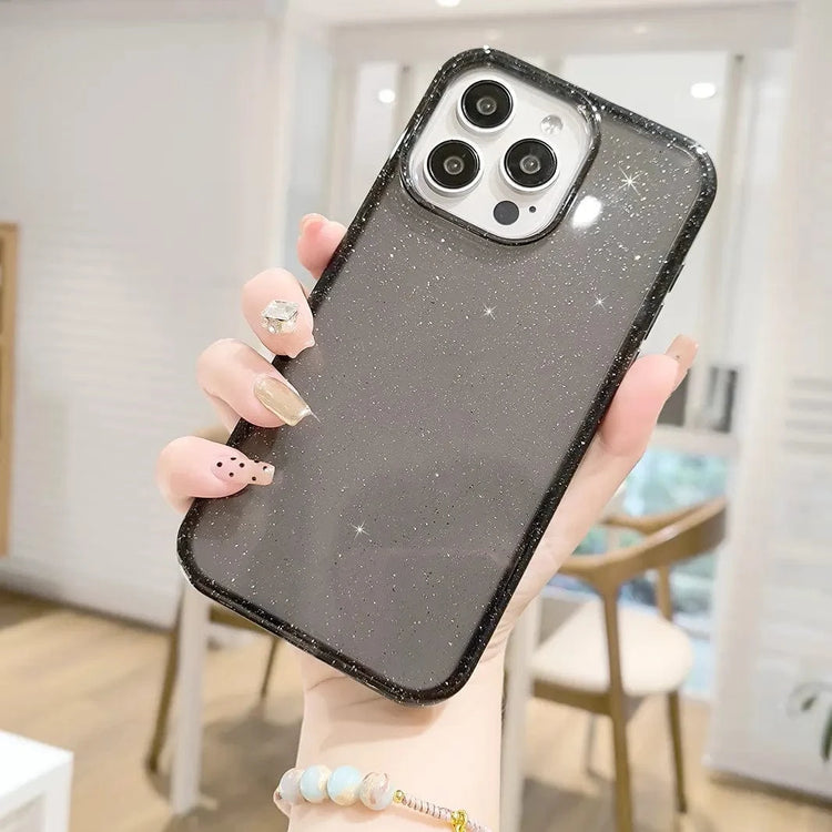 Powder Glitter Bling Clear Case for iPhone 15 Pro iPhone 15 Pro / Smoke - Ktusu