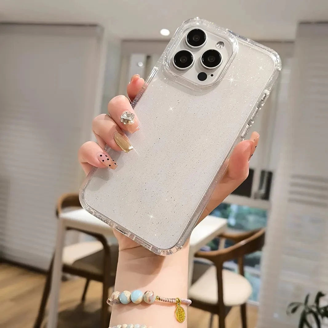 Powder Glitter Bling Clear Case for iPhone 16 iPhone 16 / Clear - Ktusu
