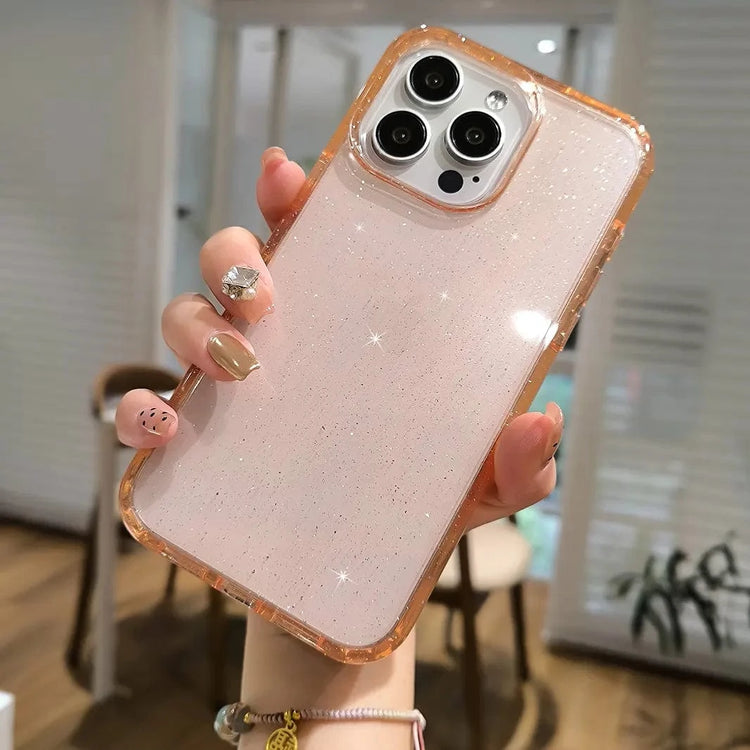 Powder Glitter Bling Clear Case for iPhone 16 Pro iPhone 16 / Pink - Ktusu