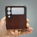 PU Leather Case for Samsung Z Flip3 Samsung Z Flip3 / Tan Brown - Ktusu