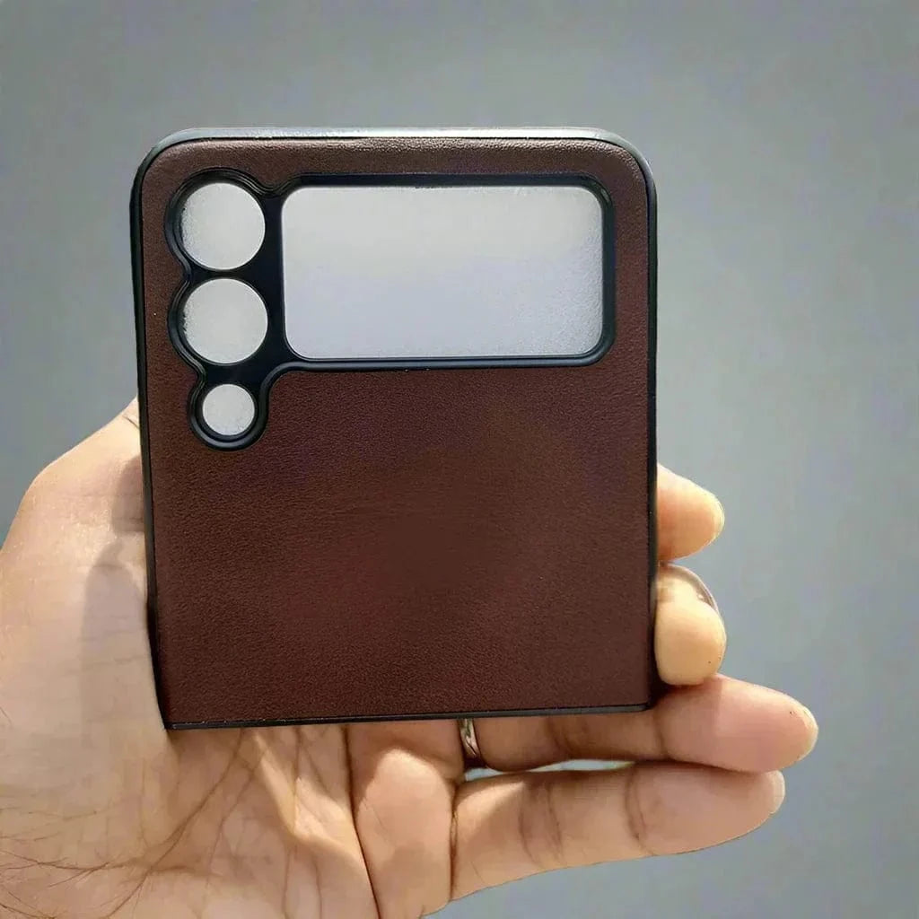 PU Leather Case for Samsung Z Flip3 Samsung Z Flip3 / Tan Brown - Ktusu