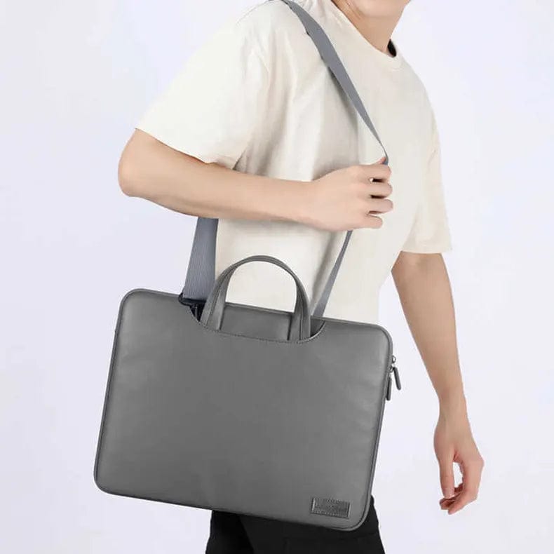 PU Leather Detachable Strap Laptop Sleeve & Handbag - Ktusu