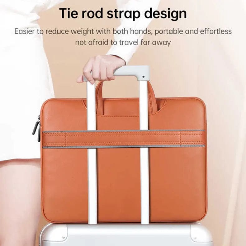 PU Leather Detachable Strap Laptop Sleeve & Handbag - Ktusu