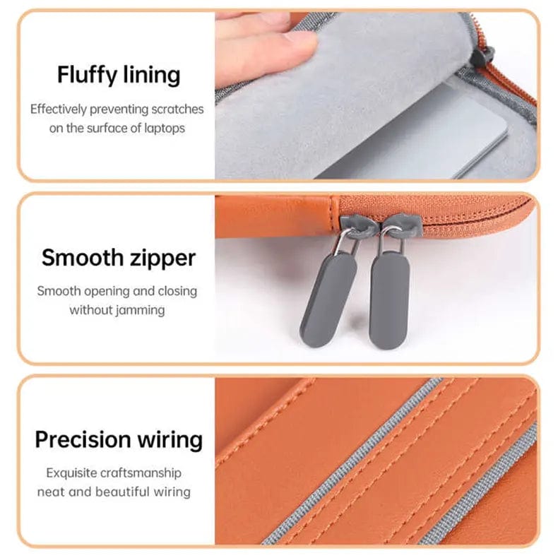 PU Leather Detachable Strap Laptop Sleeve & Handbag - Ktusu