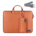 PU Leather Detachable Strap Laptop Sleeve & Handbag Up to 13 inch Laptop / Brown - Ktusu