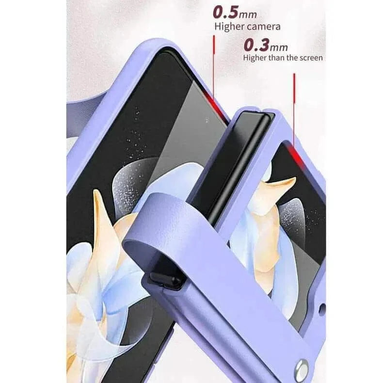 PU Leather Hand Strap Matte Hard Case for Samsung Z Flip5 - Ktusu