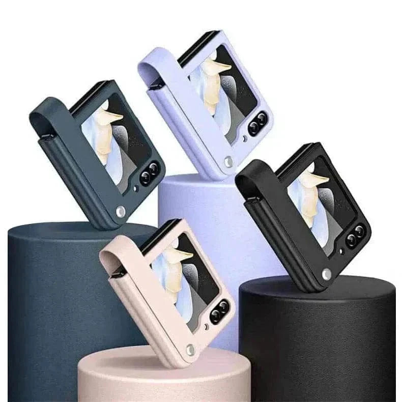 PU Leather Hand Strap Matte Hard Case for Samsung Z Flip5 - Ktusu