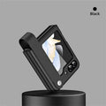 PU Leather Hand Strap Matte Hard Case for Samsung Z Flip5 Samsung Z Flip5 / Black - Ktusu