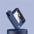 PU Leather Hand Strap Matte Hard Case for Samsung Z Flip5 Samsung Z Flip5 / Blue - Ktusu