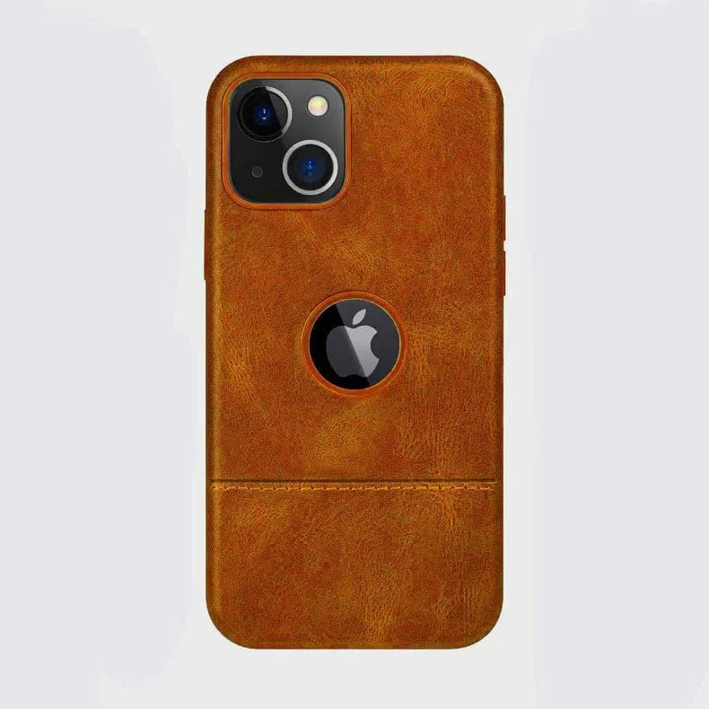PU Leather Logo View Case for iPhone 13 Pro iPhone 13 Pro / Brown - Ktusu