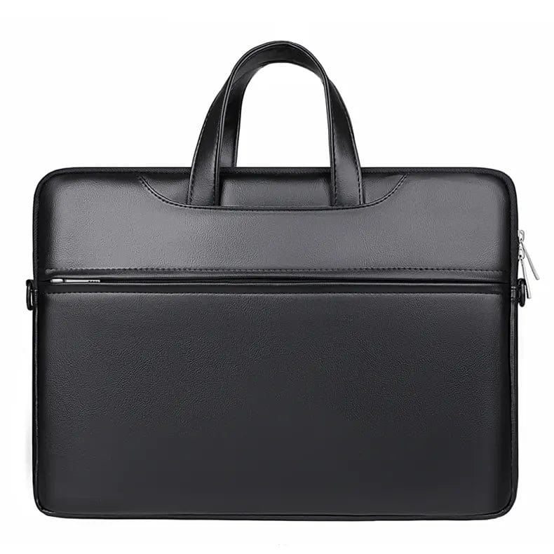PU Leather Office Briefcase Laptop Sleeve & Handbag Up to 13.6 inch Laptop / Black - Ktusu