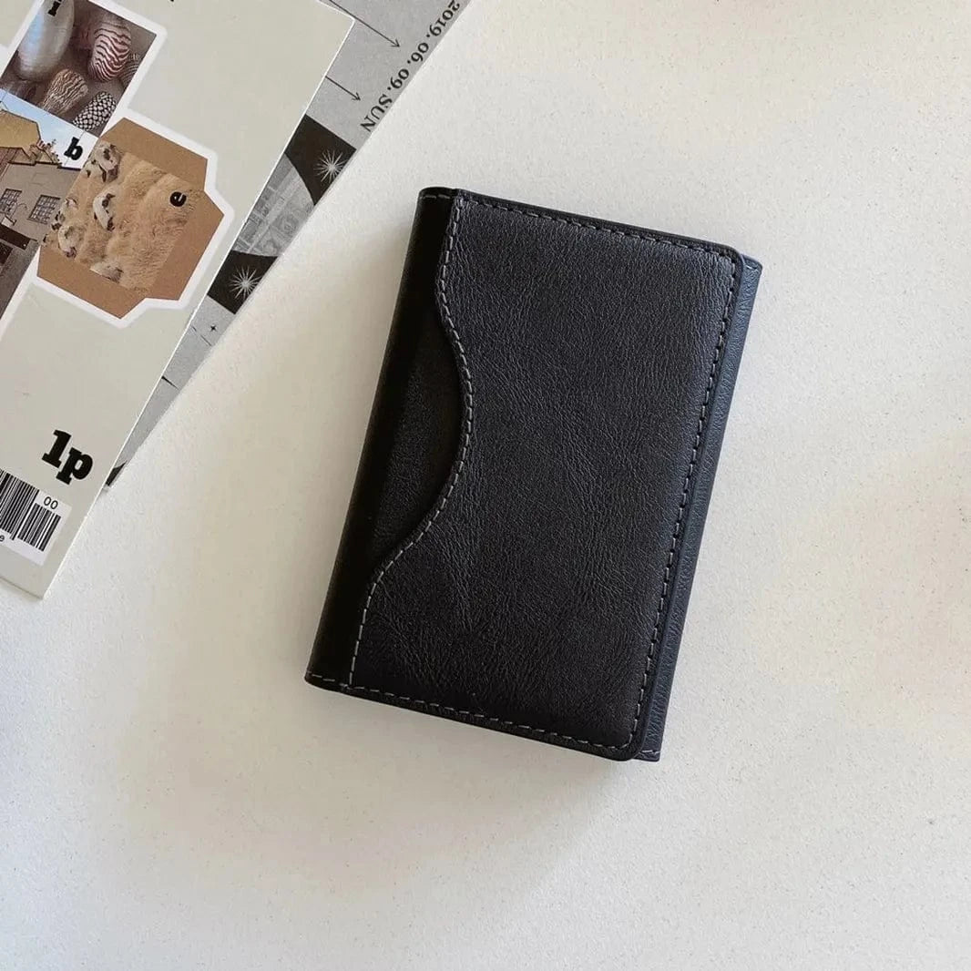 PU Leather Texture Magnetic MagSafe Card Wallet for iPhone Black - Ktusu